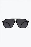 Black Oversize Square Frame Classic Aviator Sunglasses