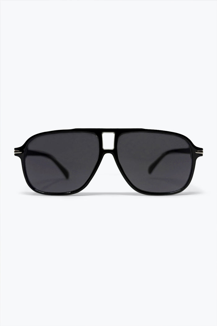 Black Oversize Square Frame Classic Aviator Sunglasses