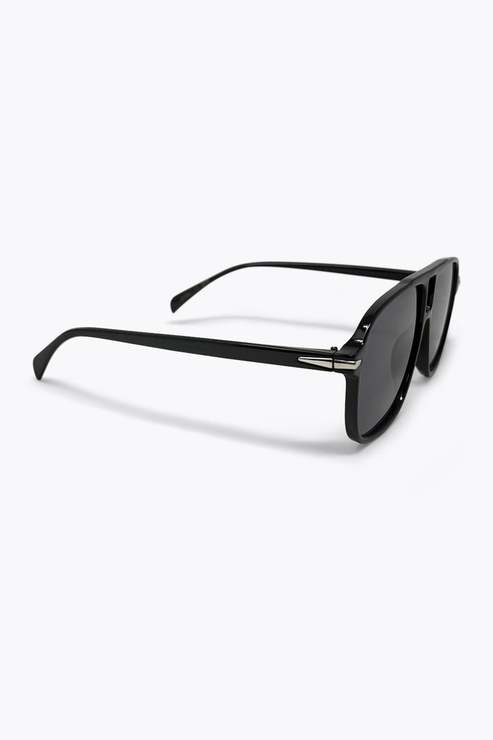 Black Oversize Square Frame Classic Aviator Sunglasses