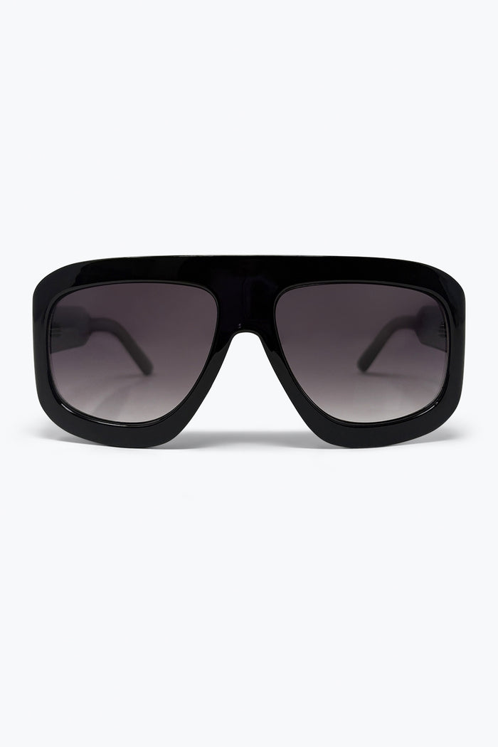Black Oversize Square Frame Gradient Lens Sunglasses