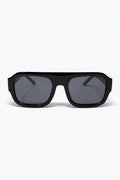 Black Oversized Rectangular Sunglasses with Dark Lenses