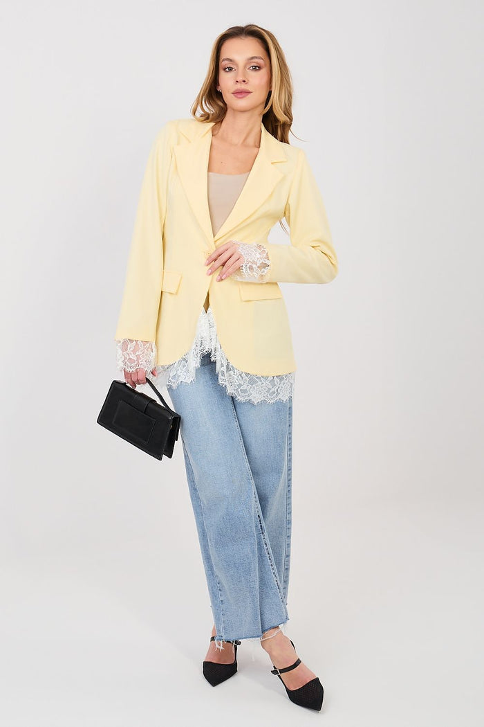 Blazer with Lace - Trendy Women's Jacket - Coats & Jackets