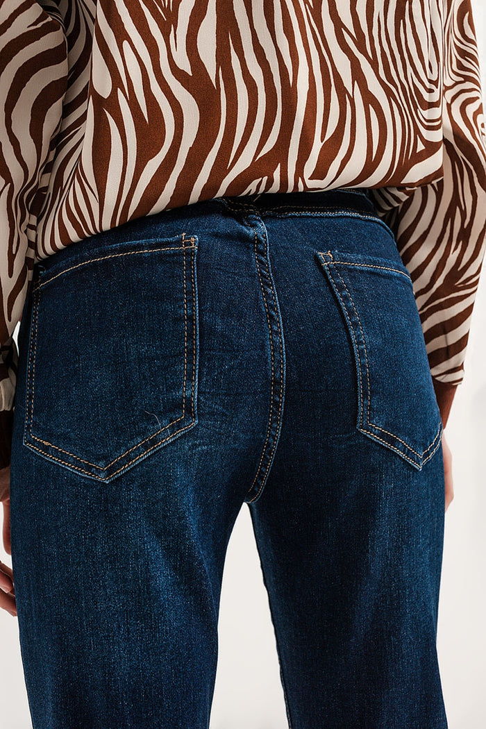 Blend cotton straight leg jeans in mid blue - Denim