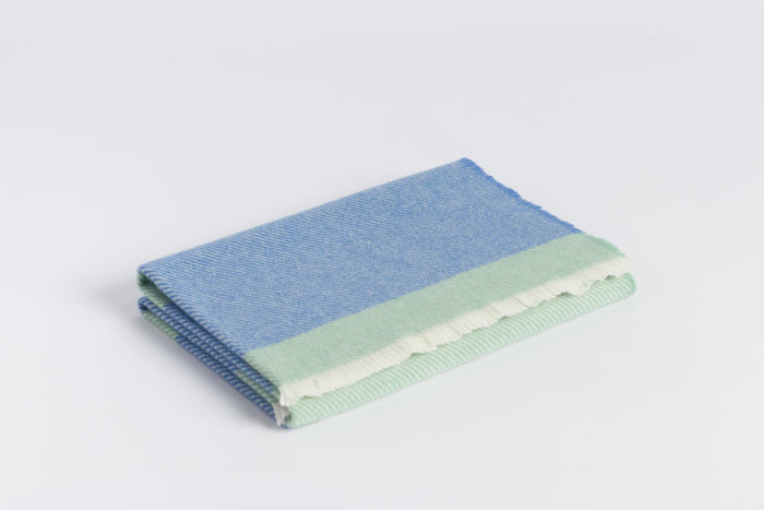 Blue Classic Kileen Lambswool Baby Blanket - Cushendale Woollen Mills
