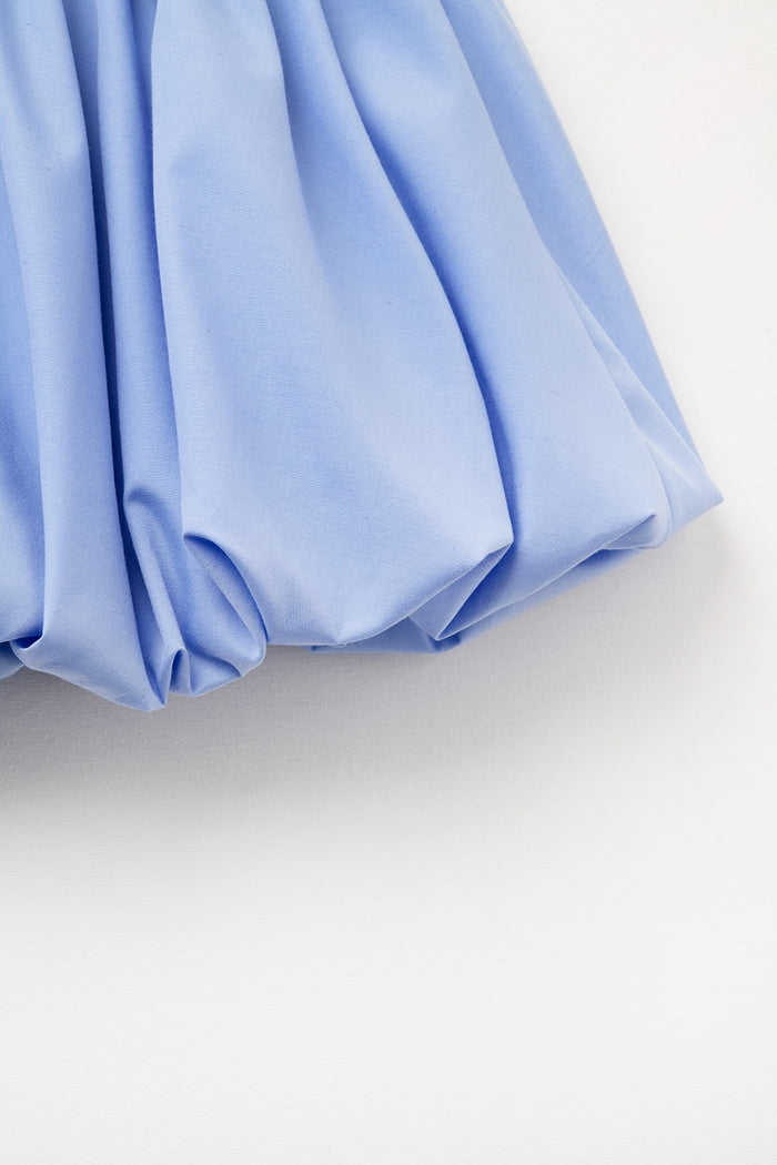 blue poplin balloon miniskirt