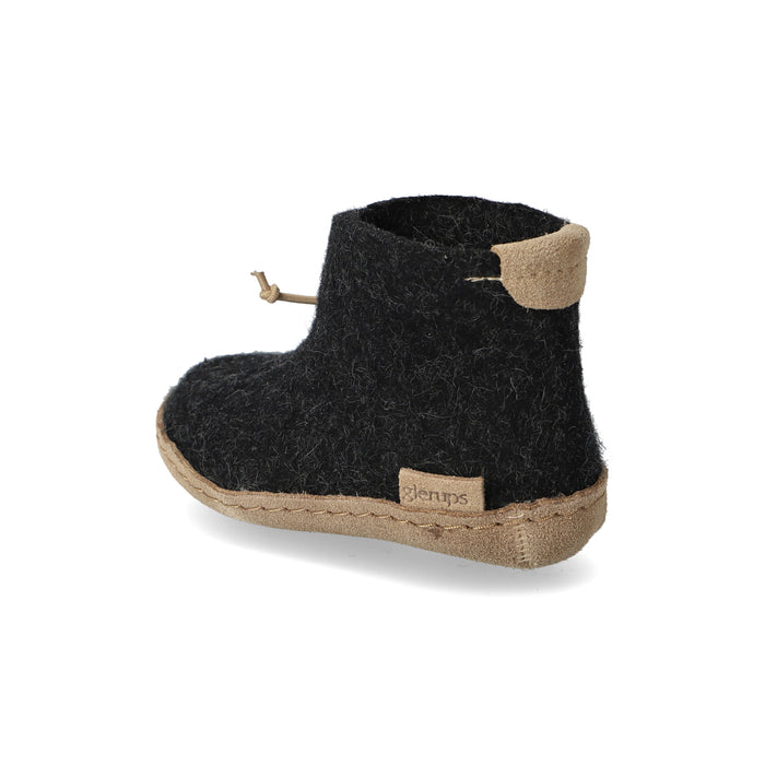 glerups Boot kids Boot with leather sole Charcoal