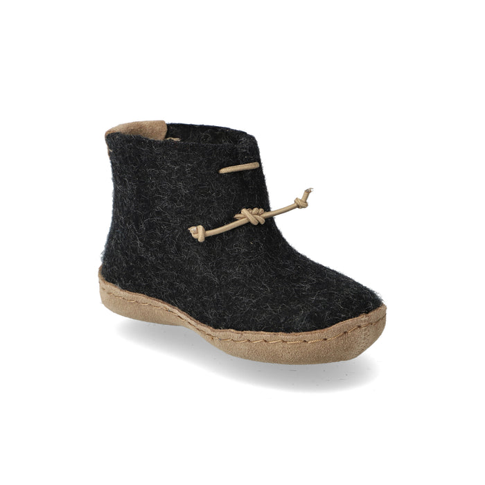 glerups Boot kids Boot with leather sole Charcoal