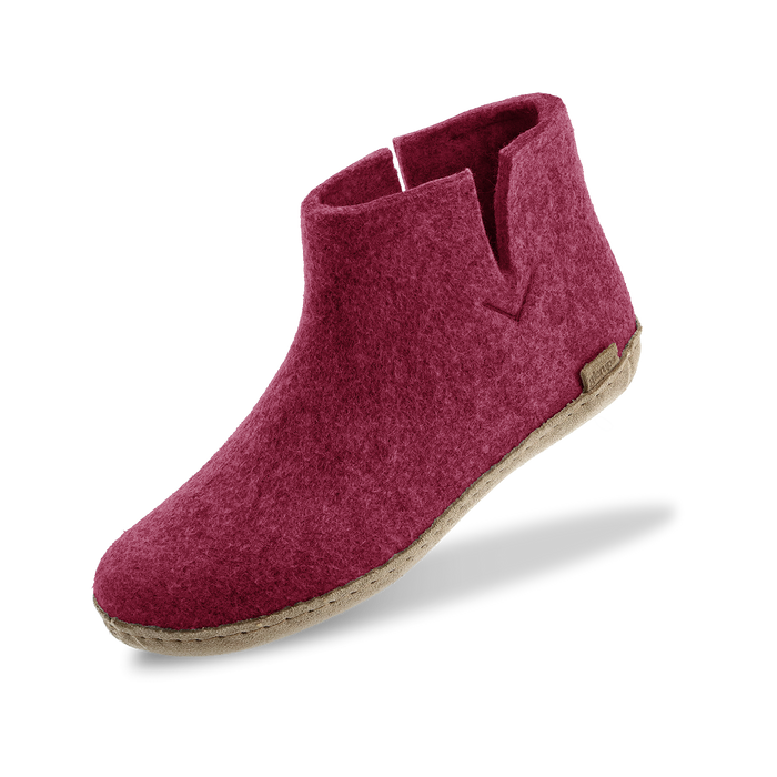Boot with leather sole - Cranberry