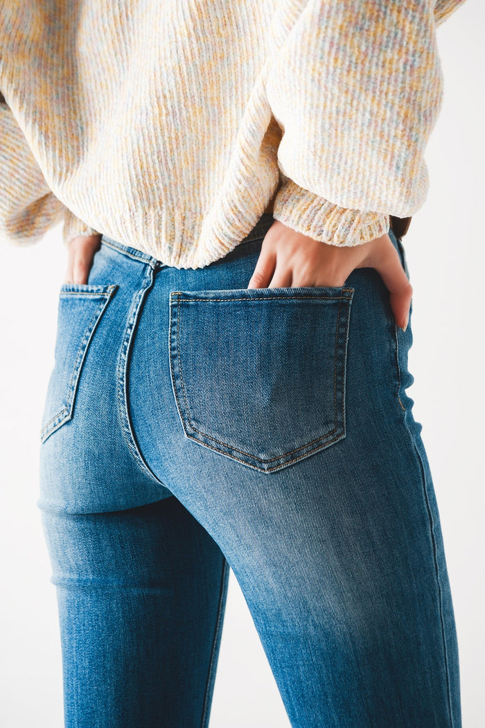 Bootcut flared high waisted jeans - Denim