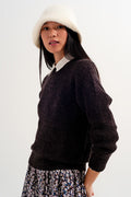 brown crew neck jumper