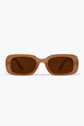 Brown Rectangle Frame Glossy Finish Chunky Sunglasses
