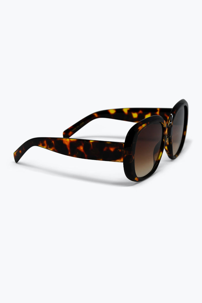 Brown Tortoiseshell Acrylic Oversize Square Frame Sunglasses