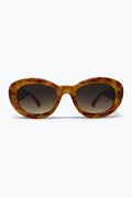Brown Tortoiseshell Oval Frame Gradient Lens Sunglasses
