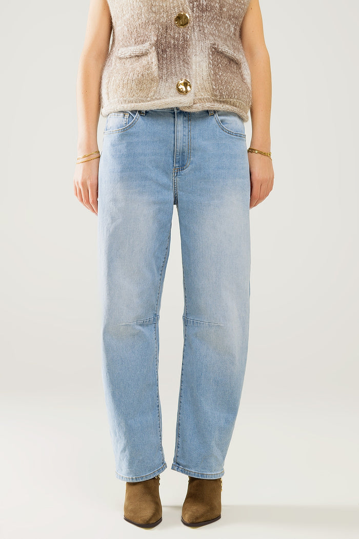 Bubble Wide Leg Jeans in light wash - Denim