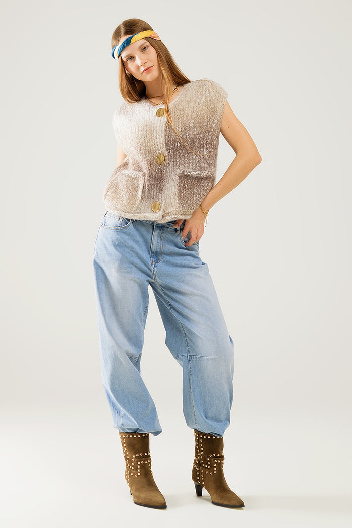 Bubble Wide Leg Jeans in light wash - Denim