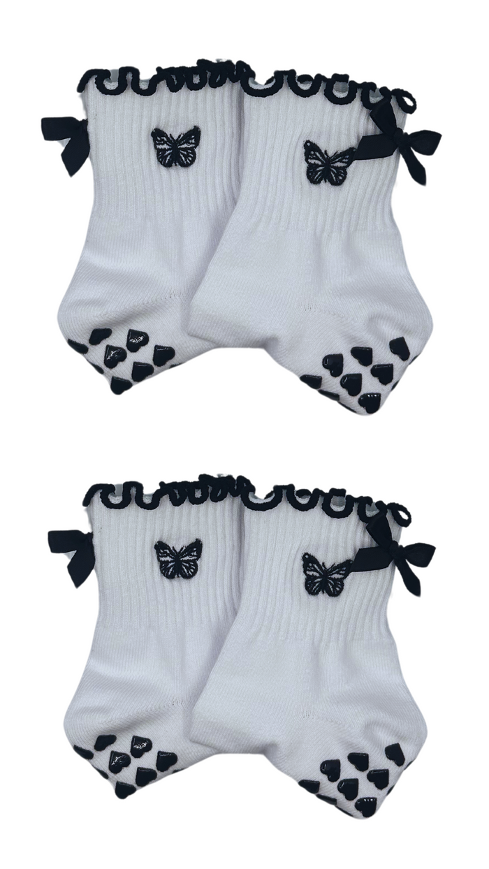 Black heart non-slip socks