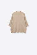 Camel Knitted Sweater with Button Details