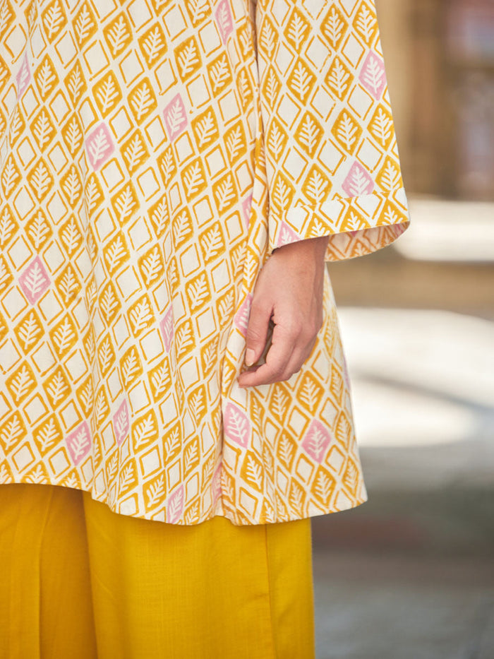 Yellow Cotton Slub Women Co-ord Set | Pinklay