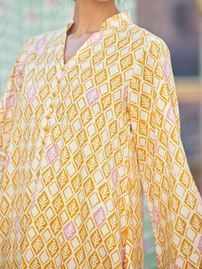 Yellow Cotton Slub Women Co-ord Set | Pinklay
