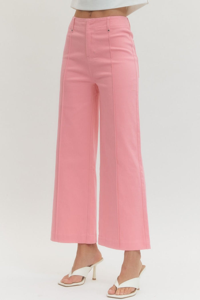 Can't Go Wrong Seam Wide Leg Pink Pant