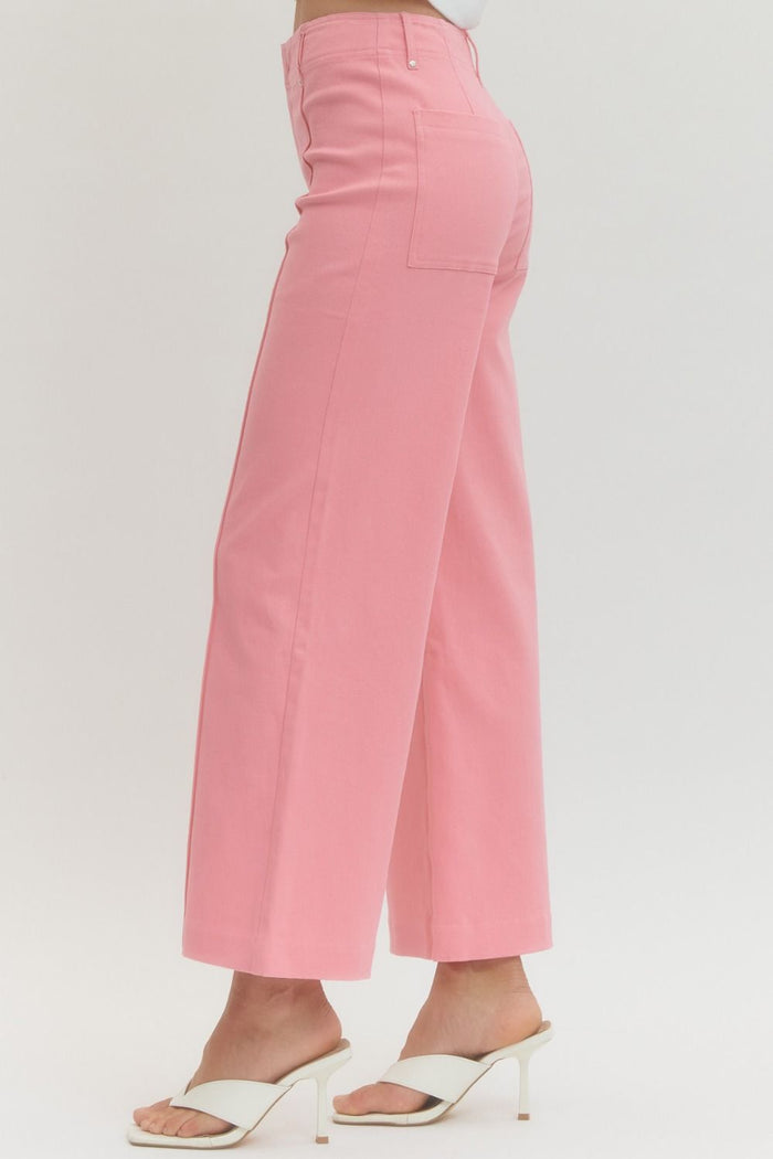 Can't Go Wrong Seam Wide Leg Pink Pant