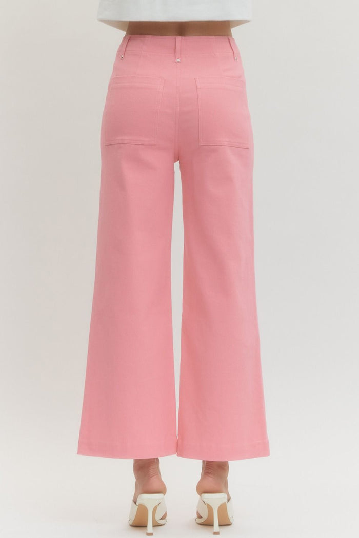 Can't Go Wrong Seam Wide Leg Pink Pant