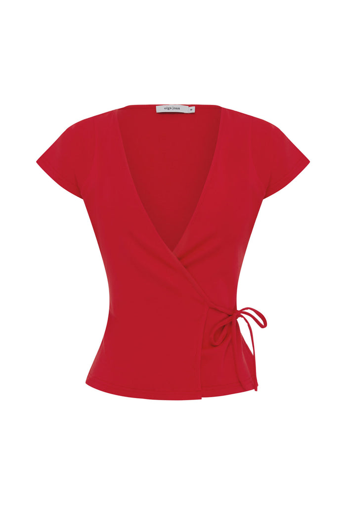 Cap-Sleeve Wrap Top Pomodoro (Original Fit)