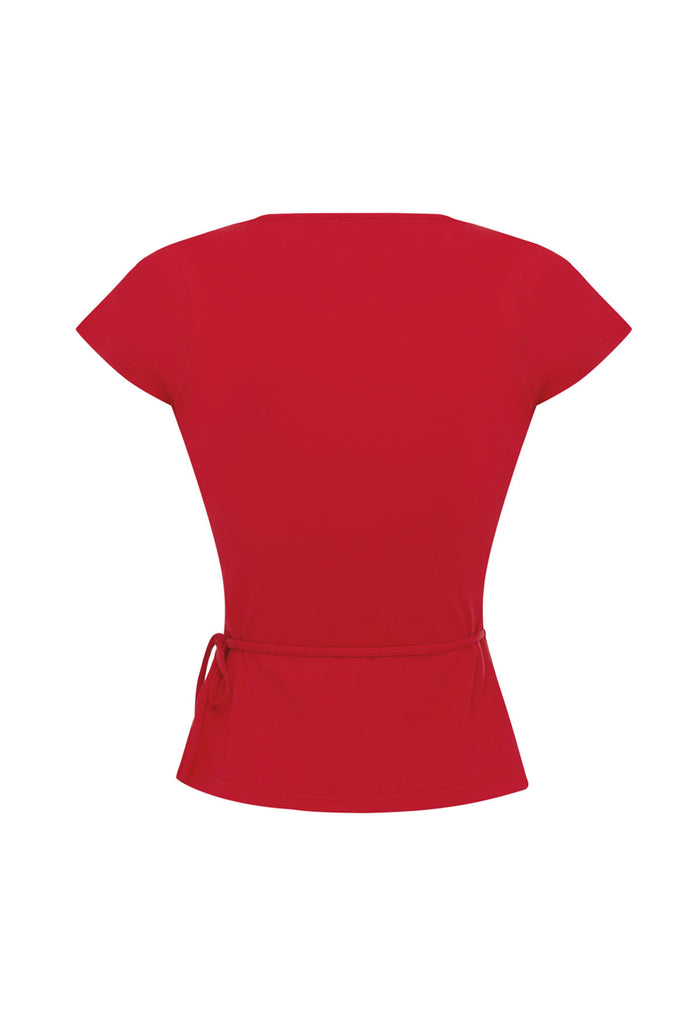 Cap-Sleeve Wrap Top Pomodoro (Original Fit)
