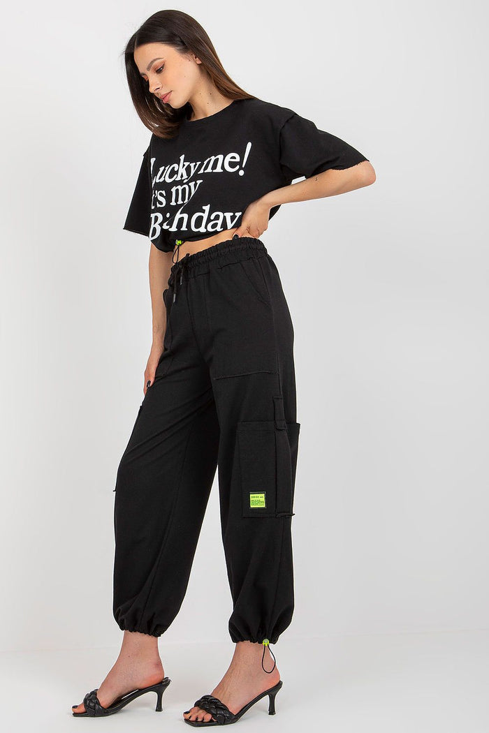 Casual Streetwear Outfit for Women Trendy Set black s - Outfit Sets