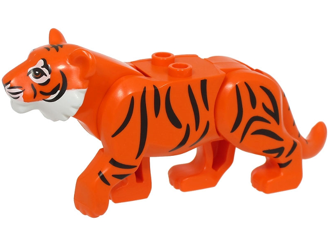 Cat, Large (Tiger) with White Muzzle and Nose and Black Stripes Pattern