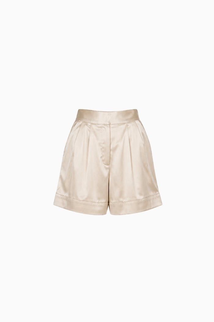 Champagne Silk Tailored Shorts – Size S | Archive Sample