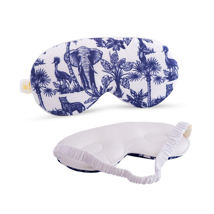 Cloud Padded Satin Sleep Mask - Elephant Print - Cloud Sleep Mask