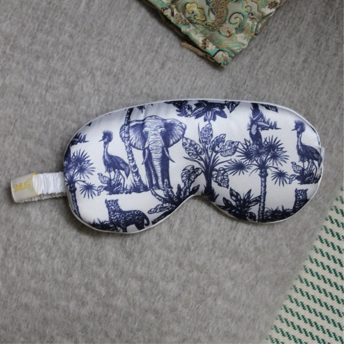 Cloud Padded Satin Sleep Mask - Elephant Print - Cloud Sleep Mask