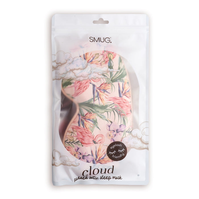Cloud Padded Satin Sleep Mask - Flamingo Paradise Print - Cloud Sleep Mask