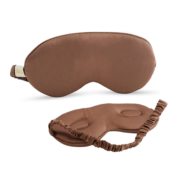 Cloud Padded Satin Sleep Mask - Mocha Print - Cloud Sleep Mask