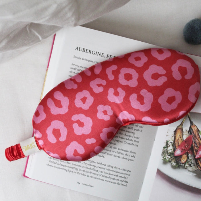 Cloud Padded Satin Sleep Mask - Red Leopard Print - Cloud Sleep Mask