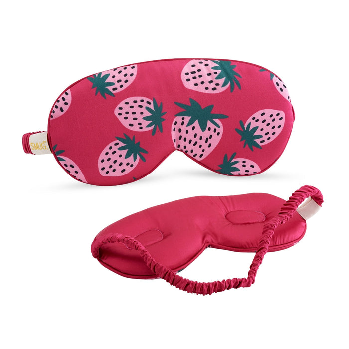 Cloud Padded Satin Sleep Mask - Strawberry Dreams Print - Cloud Sleep Mask