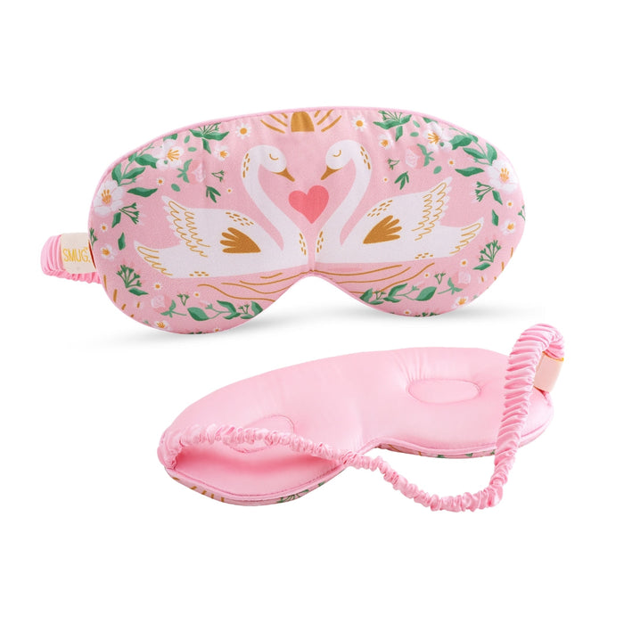 Cloud Padded Satin Sleep Mask - Swans Print - Cloud Sleep Mask