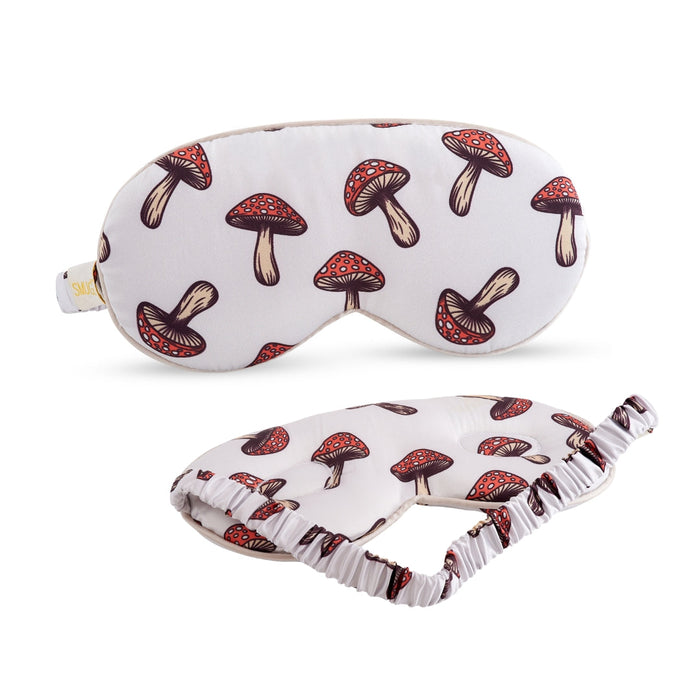 Cloud Padded Satin Sleep Mask - Toadstool Print - Cloud Sleep Mask