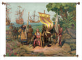 Columbus Discovering America Picture on Canvas Hung on Copper Rod, Ready to Hang, Wall Art Décor