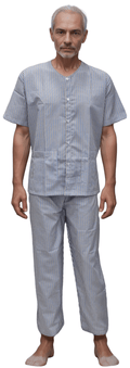 Comfortable Patient Dress – Stylish French Blue Shirt and Pajama Design - J R GARMENTS