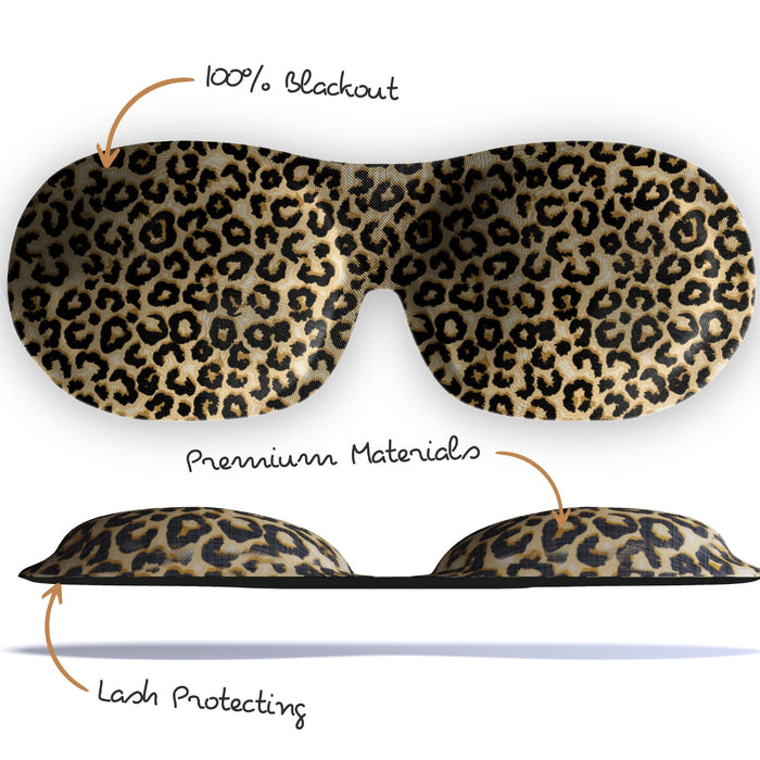 Contoured 3D Blackout Sleep Mask - Leopard Print - Contoured Sleep Mask