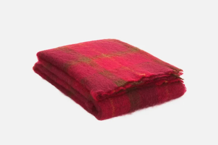 Cranberry Drumin Mohair Throw Blanket - Cushendale Woollen Mills