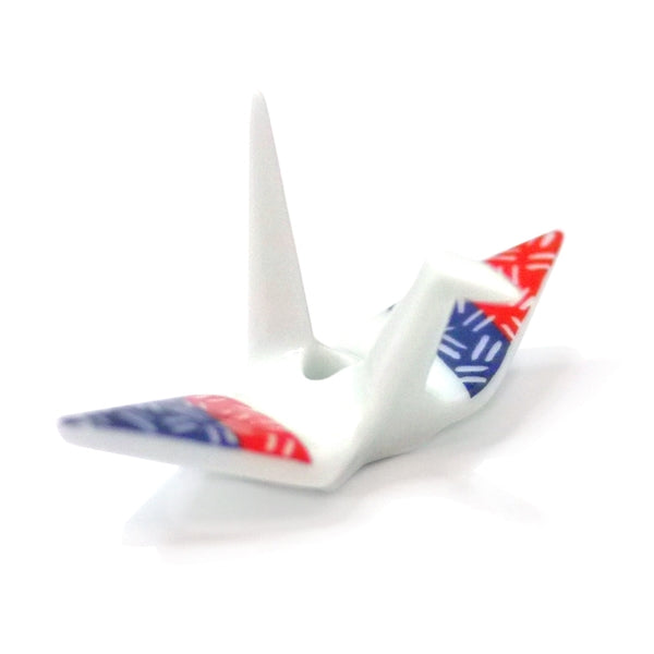 CRANE INCENSE HOLDER - White Brocade with Plate Set