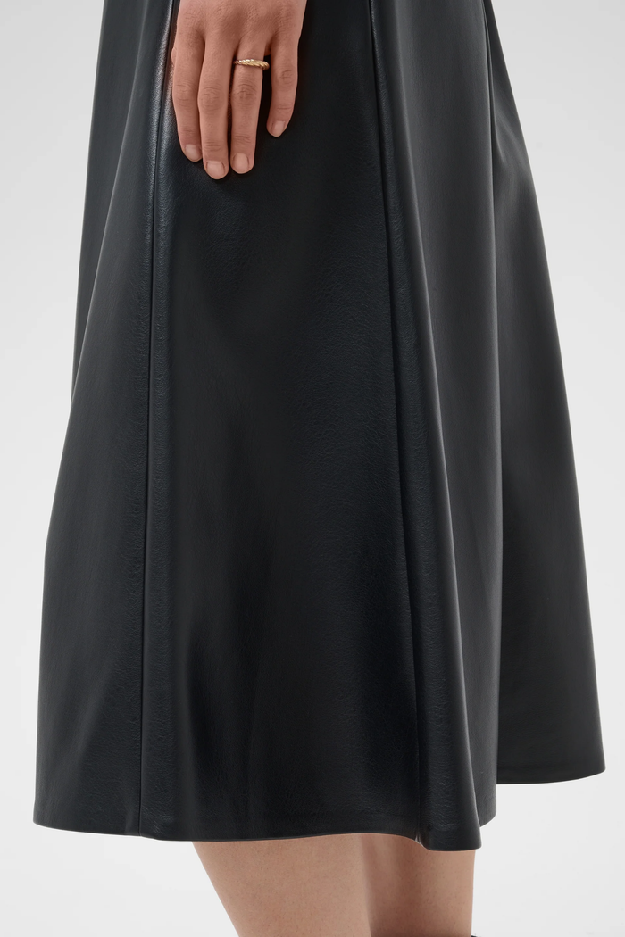 Cream 10614242 CRPaloma Skirt Pitch Black faux leather skirt by Cream Shop Cream at Dotique