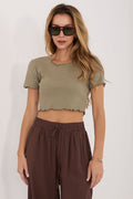 Cropped Blouse for Trendy Summer Style green - Blouses
