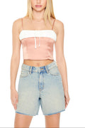 Cropped Satin Colorblock Cami