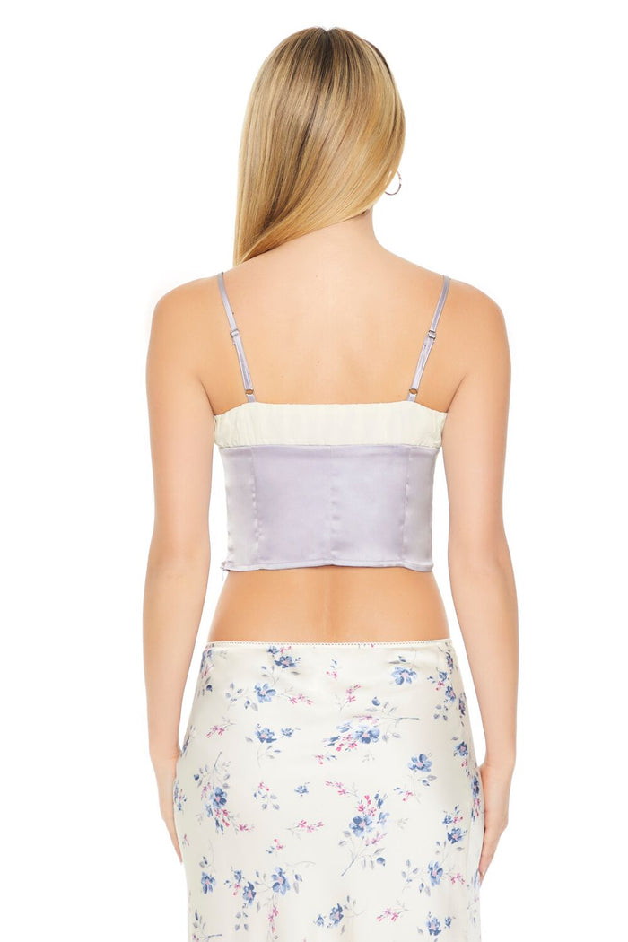 Cropped Satin Colorblock Cami