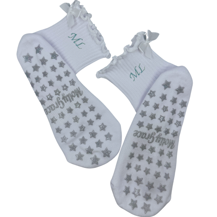 White bow non-slip socks