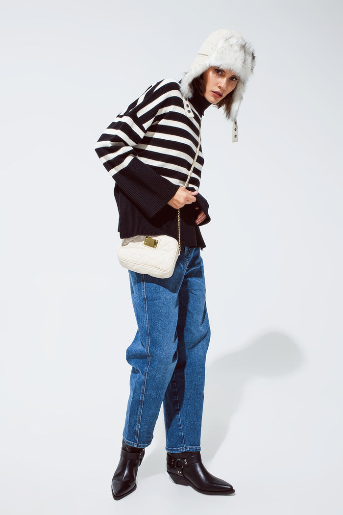 Dark blue oversized boyfriend jeans - Denim